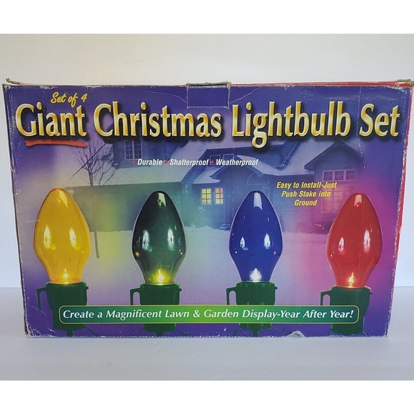 JSNY Holiday 8 Jumbo Christmas Light Bulb Giant Blow Mold Yard